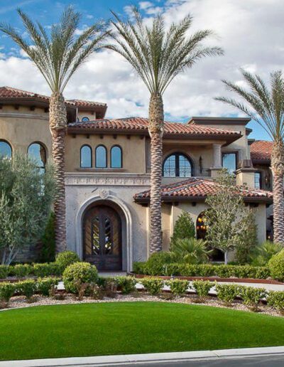 A large mediterranean style home in las vegas.